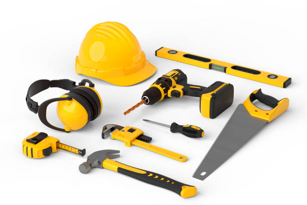 istock Set of construction tools for repair and installation on white background 1300791283
