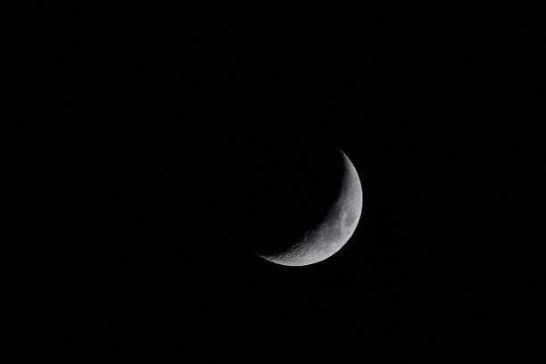istock Moon over dark black sky at night 1300793517