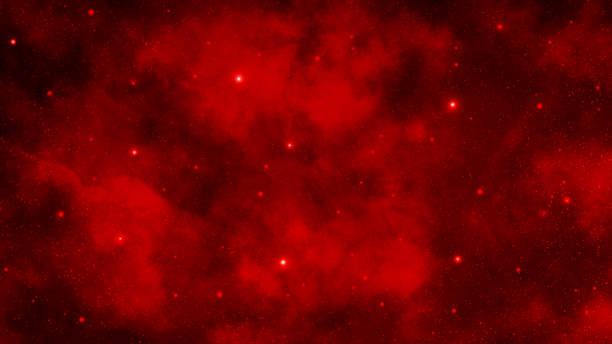 istock Abstract cosmic red background with stars and nebulae 1300794660