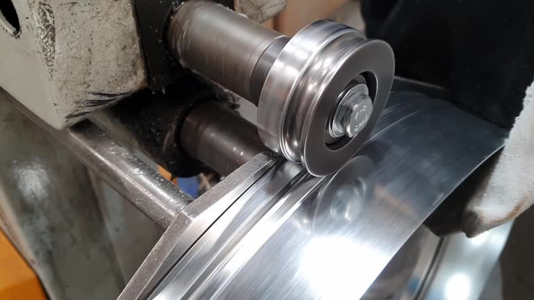 Steel rework on the swaging machine. Swaging machine, part of metalworking industry.