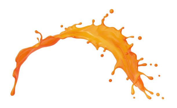 istock 3d rendering,Orange juice Liquid splash,With Clipping path 1300797037
