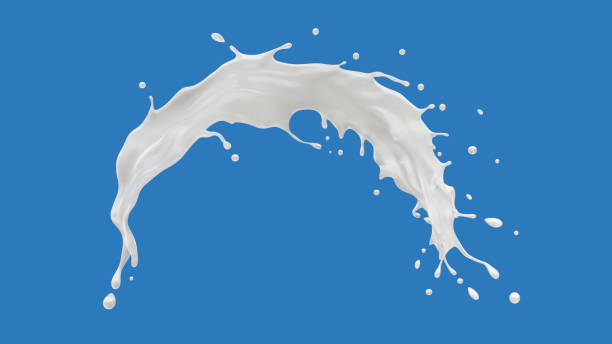 istock Twisted milk or yogurt splash isolated on blue background,3d rendering 1300797038