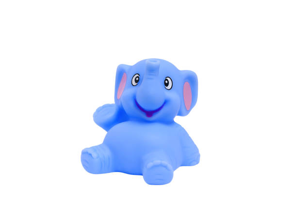 istock rubber bath toy - cheerful blue baby elephant isolated on white 1300797246
