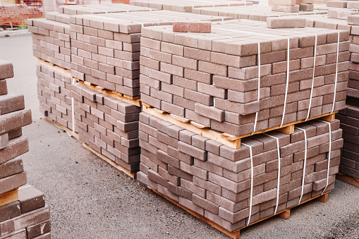 in Indonesia, especially the island of Java, there are still many houses or building construction processes that use terracotta bricks for the wall material, photo was taken somewhere in the Jawa Tengah province of Indonesia