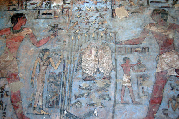 istock Father and Son tomb painting 1300800556