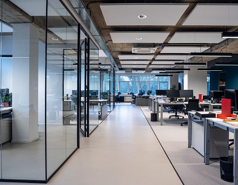 Interior Of An Empty Modern Loft Office open space