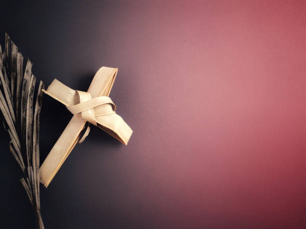 Lent Season,Holy Week and Good Friday Concepts Image palm cross in vintage background. Stock photo. lent stock pictures, royalty-free photos & images