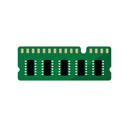 Computer RAM (Random Access Memory) vector icon illustration