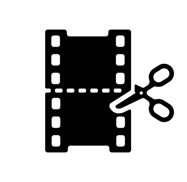 Movie editing , video editing vector icon illustration Movie editing , video editing vector icon illustration editing equipment stock illustrations