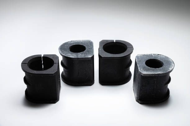 istock Rubber bushings anti-roll bar silent blocks new in contrasting light on a black and white background 1300809587