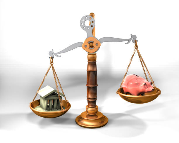 istock scale, temple and piggy bank 1300811351
