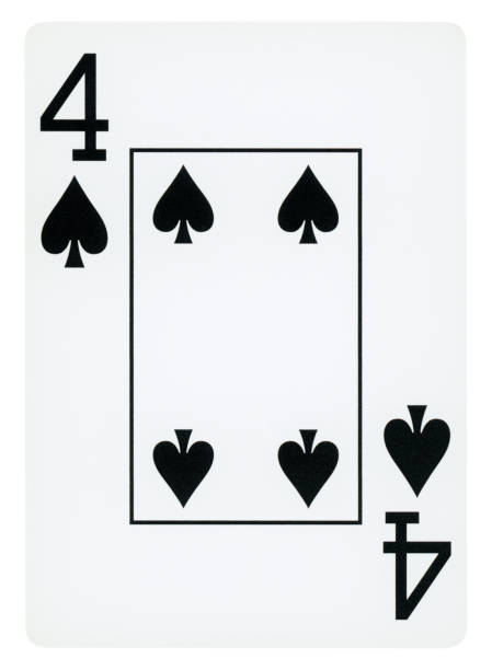 cztery piki do gry - izolowane - four of hearts zdjęcia i obrazy z banku zdjęć