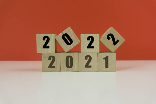 istock 2021 AND 2020 numbers on Wooden Blocks. 1300816755