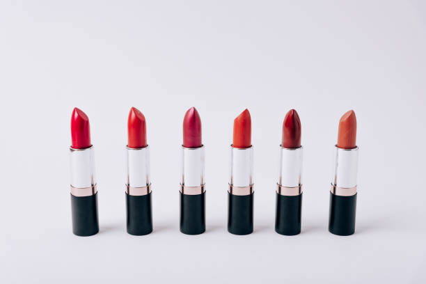 istock Lipstick in different colors on a light background 1300817014