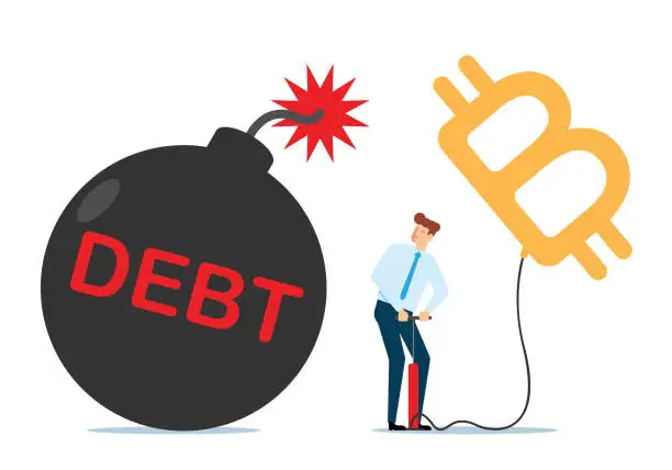Vector illustration of Debt