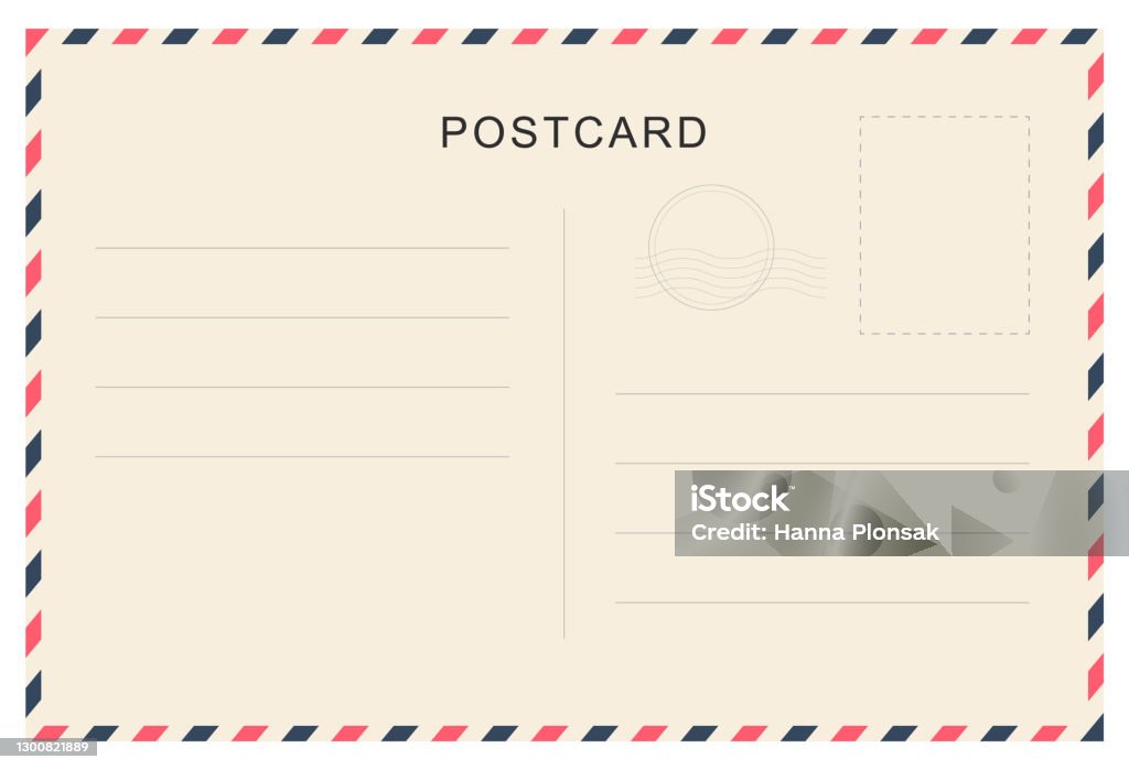 Vintage Postcard With Paper Texture Travel Postcard Template Postal Card  Design Blank Vector Post Card Stock Illustration - Download Image Now -  iStock