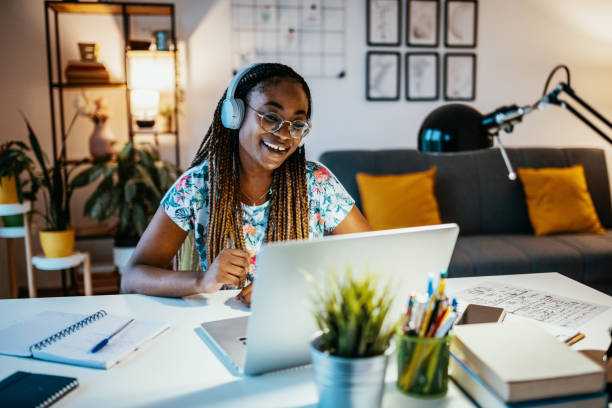istock African American female student studying from home 1300822196