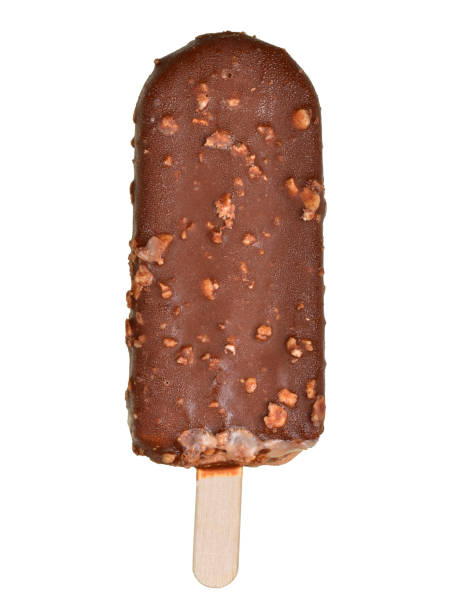 istock Chocolate ice-cream isolated on white background with clipping path, chocolate ice cream bar 1300822681