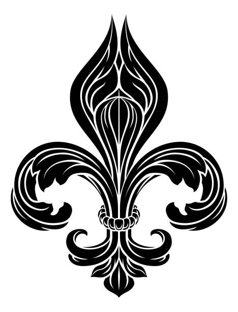 Flower De Lis Graphic A Fleur De Lis coat of arms heraldic graphic design element gothic designs clip art stock illustrations