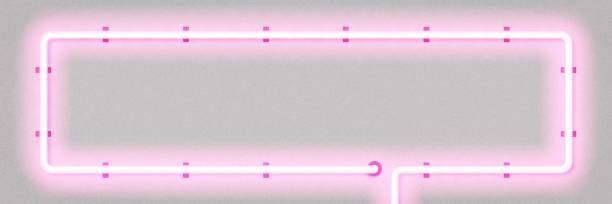 istock Vector realistic isolated neon sign of pink rectangle frame for template and layout on the white background. 1300827719