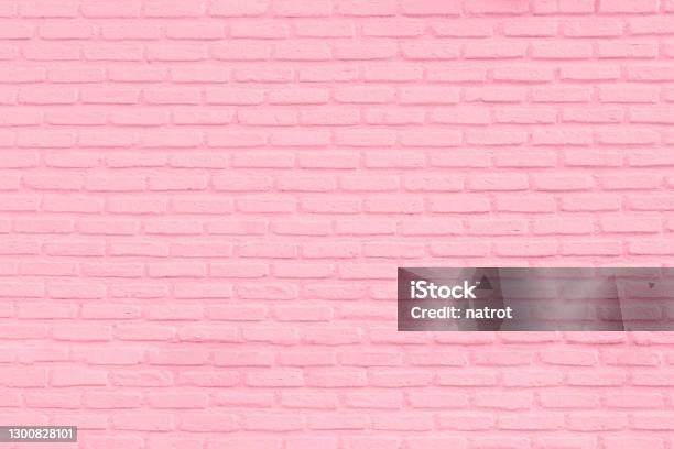 Pastel Pink Brick Wall Texture Background Stock Photo - Download Image Now - Pink Color, Brick, Brick Wall