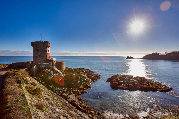 istock Archirondel Bay with Jersey Tower, Jersey, Channel Islands 1300828542