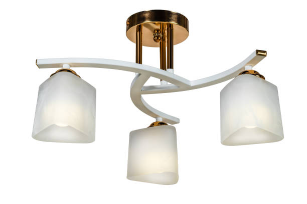 istock Ceiling lamp with three frosted glass shades 1300830555