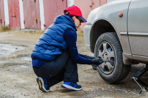 istock Seasonal change of tires 1300831774