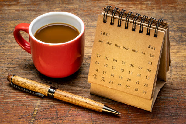 istock May 2021 - spiral desktop calendar 1300838664