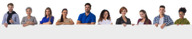 istock Business people holding banner 1300841535