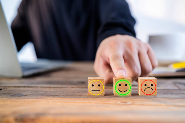 istock happy icon, Customer satisfaction survey concept. Bright green smiling face 1300842800