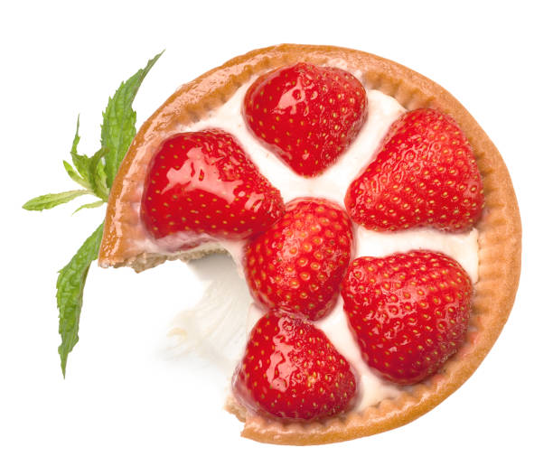 istock sweet basket with cream and strawberries, over white 1300844002