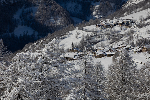 Serre, the largest village and also the capital of Elva, Valle Maira - Cottian Alps