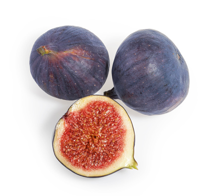 Fig fruit isolated white background top view