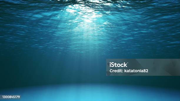 Dark Blue Ocean Surface Seen From Underwater Stock Photo - Download Image Now - Sea, Underwater, Water