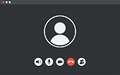 Video Chat Conference User Interface - Video Call Window - Vector Illustration