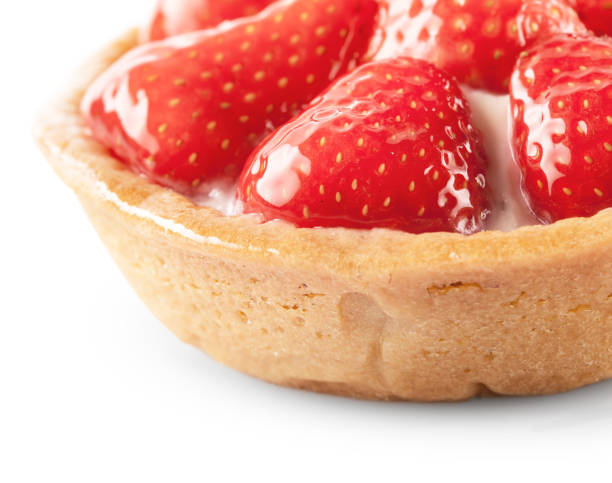 istock sweet basket with cream and strawberries, isolated on white 1300847410