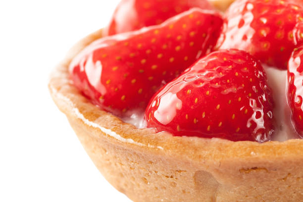 istock sweet basket with cream and raspberries, over white 1300848191