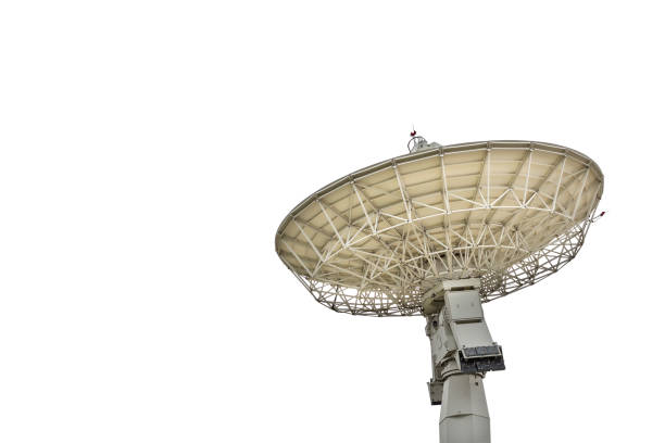 istock High technology large satellite dish radar or radio telescopes station isolated on white background with clipping path 1300852103