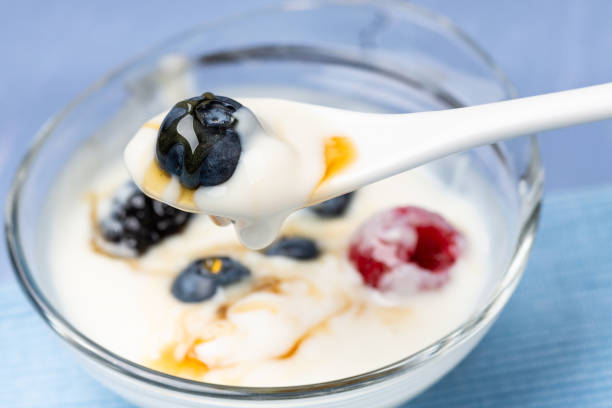 istock low-fat plain yogurt with blueberries and honey 1300853084