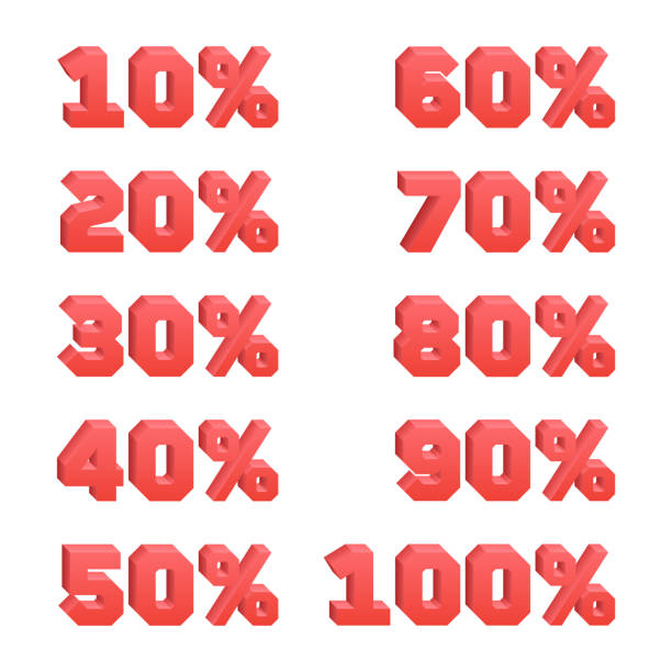 istock Set of 3d discount numbers from 10 to 100 every 10 1300854272