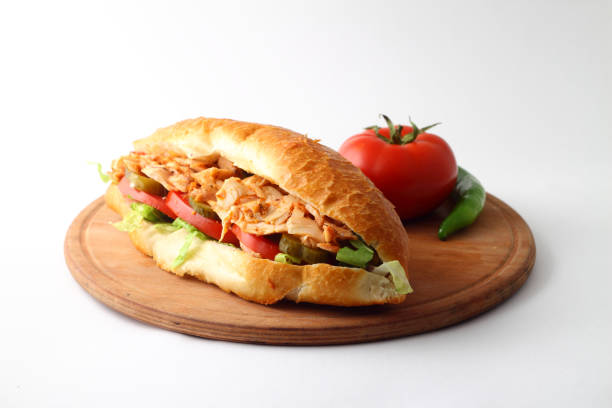 istock Turkish Doner Kebab Sandwich isolated on white background. 1300854621