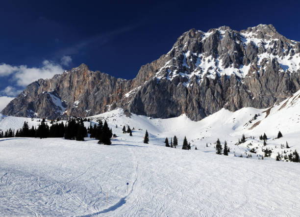 istock Ski Area Ehrwalder Alm With View To Mount Zugpitze Austria 1300854874