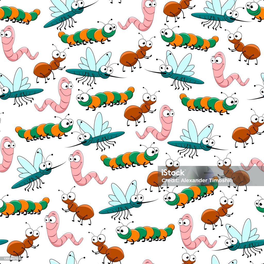 Insect Pattern Boy Children Pattern Stock Illustration - Download Image Now - Animal, Ant ...