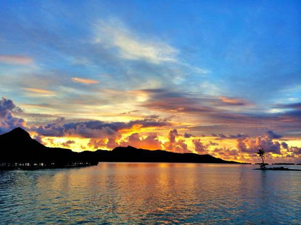 istock Bora Bora Lagoon at Sunset 1300857374