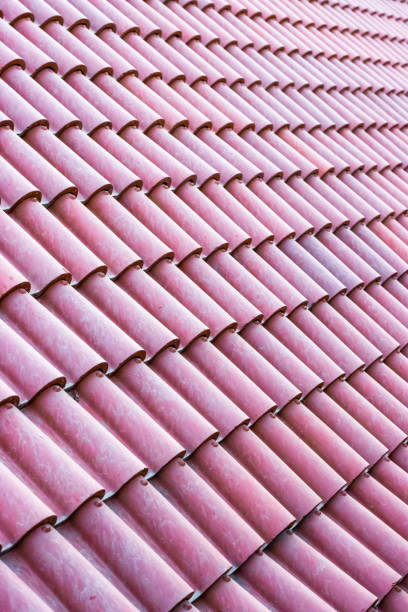 istock Roof tiles side view vertical background 1300858683
