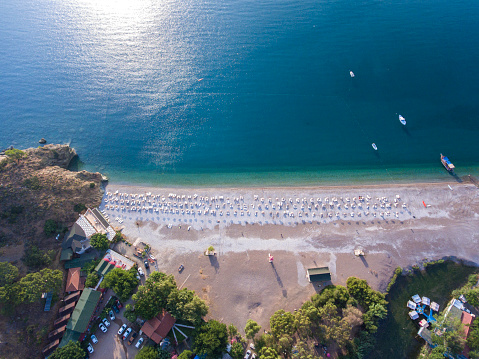 Aerial view of Amazing Adrasan Beach in Antalya.