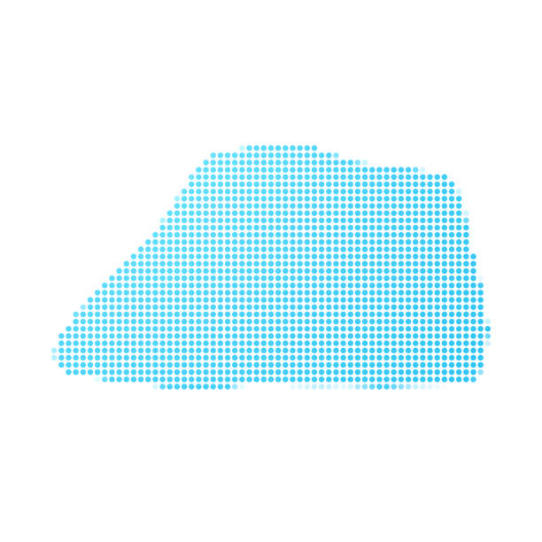 ilustraciones, imágenes clip art, dibujos animados e iconos de stock de mapa de la isla de jarvis en puntos azules sobre fondo blanco - isla jarvis