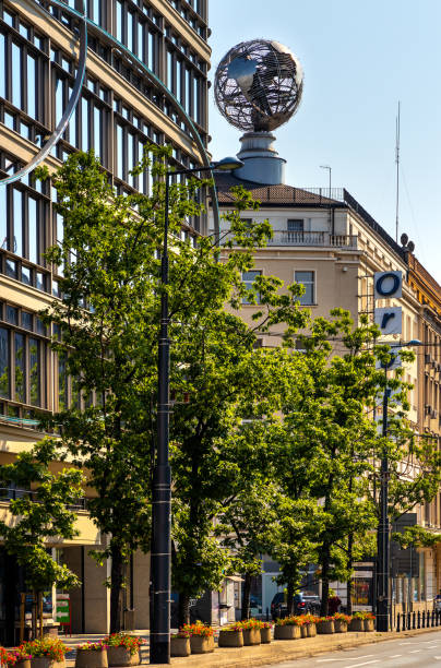 Historic Bracka 16 Orbis communist office building at Bracka street in Warsaw, Poland Warsaw, Poland - June 28, 2020: Historic Bracka 16 Orbis communist office building at Bracka street and Aleje Jerozolimskie avenue in Srodmiescie downtown district orbis stock pictures, royalty-free photos & images