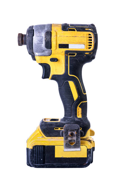 istock Cordless battery powered drill isolated on white background. 1300865582